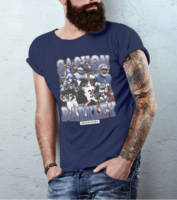 Saquon Barkley Dreamathon Giants Action Photos T-Shirt