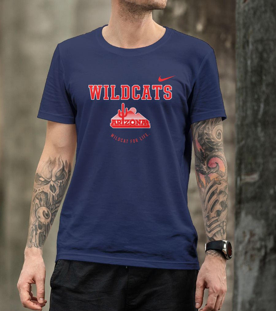 Wildcats Arizona Wildcat For Life Cactus T-Shirt