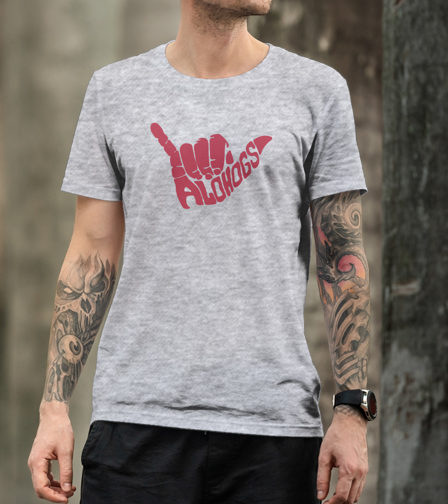 Shaka Hand Gesture With Alohogs Text T-Shirt