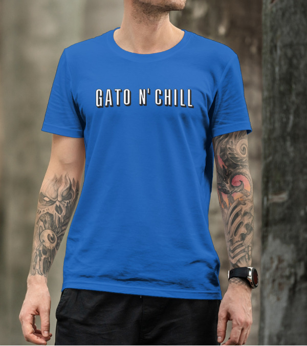 Gato N' Chill Blue T-Shirt