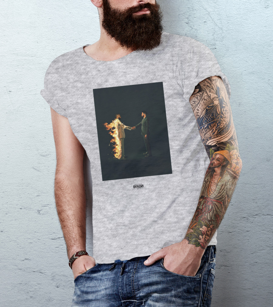 Boston Celtics Jayson Tatum Jaylen Brown Fire Handshake T-Shirt