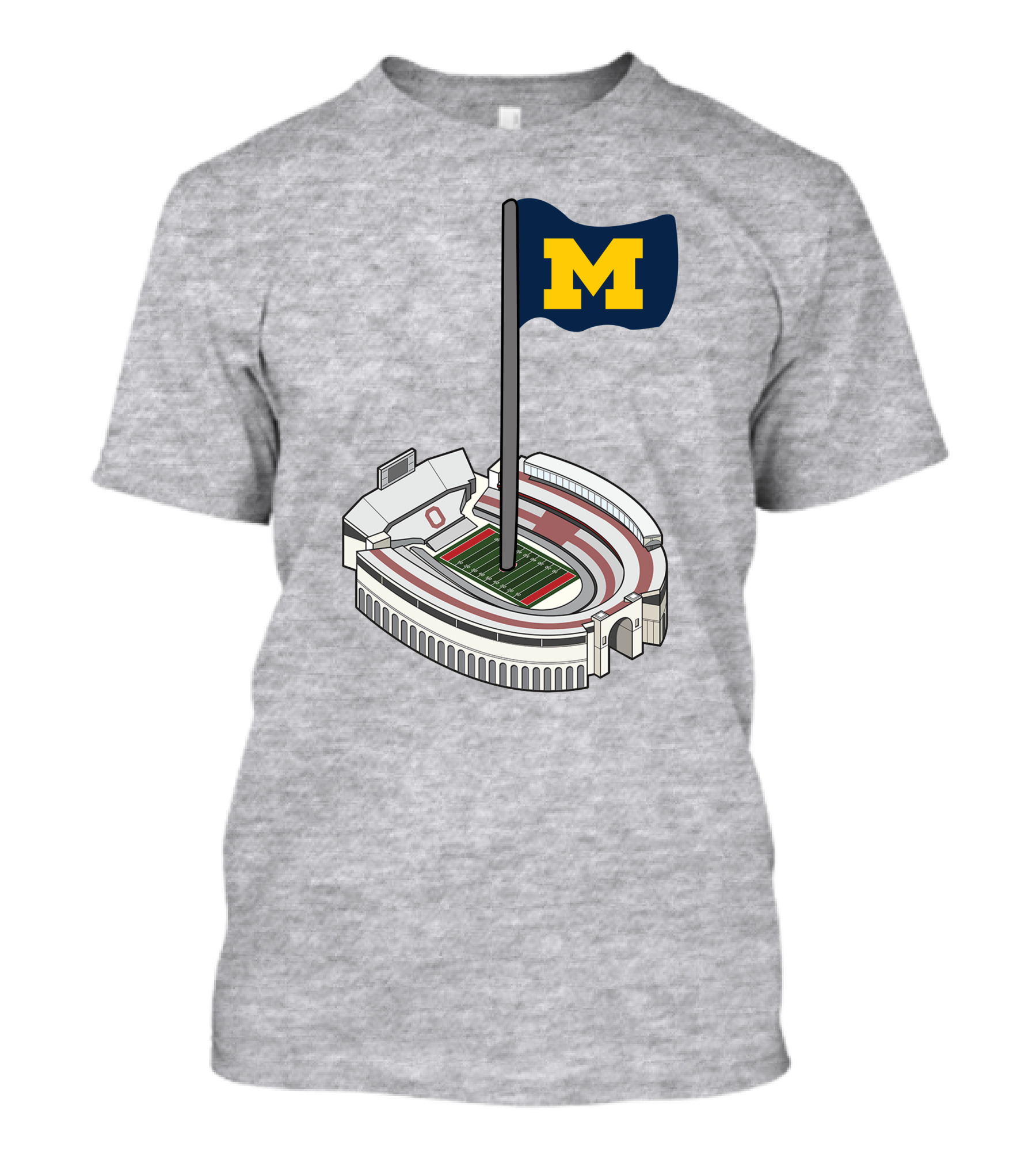 Michigan M Flag Over Rival Stadium T-Shirt