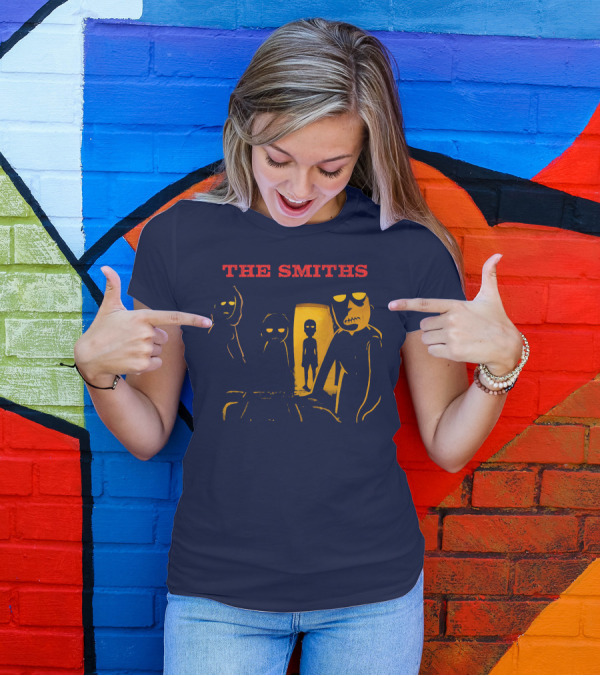 THE SMITHS Yellow Characters In Darkened Room With Doorway Light T-Shirt