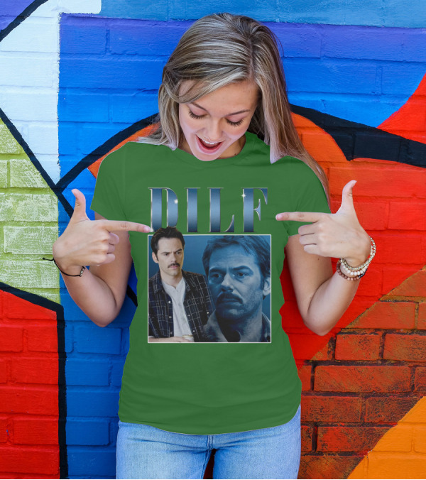 Charlie Swan DILF Mustache Double T-Shirt