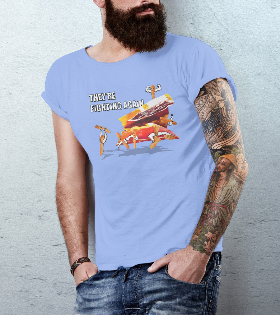 They're Fighting Again Pretzel Snack Showdown Fun T-Shirt