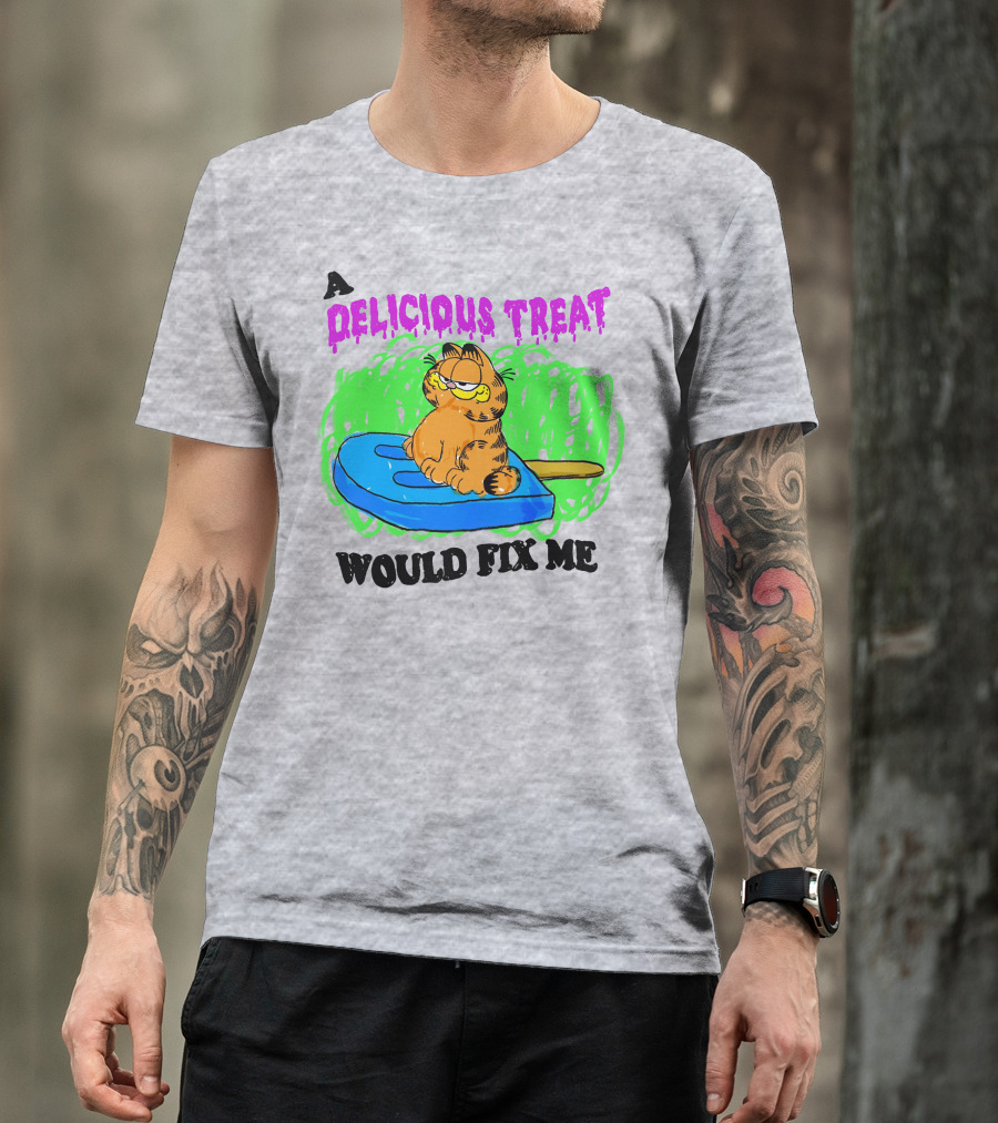 Garfield A Delicious Treat Would Fix Me Popsicle T-Shirt