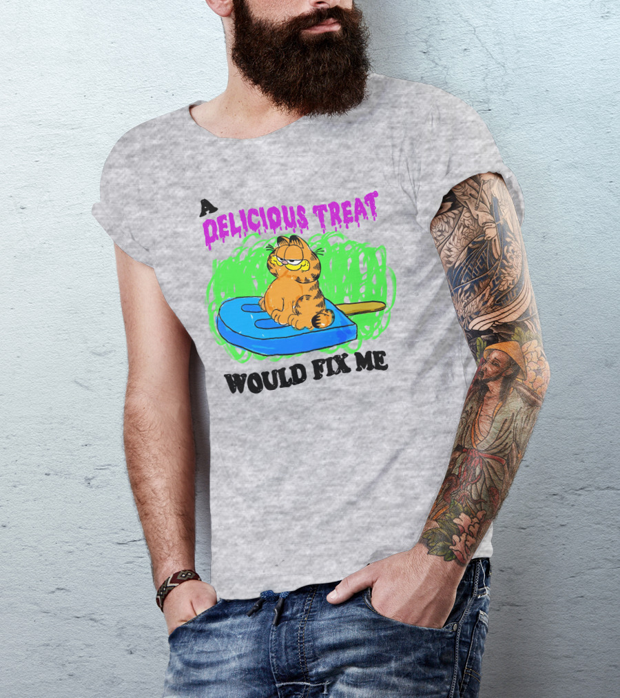 Garfield A Delicious Treat Would Fix Me Popsicle T-Shirt