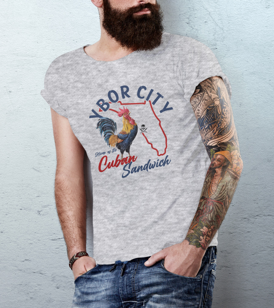 Ybor City Florida Rooster Home Of The Cuban Sandwich T-Shirt