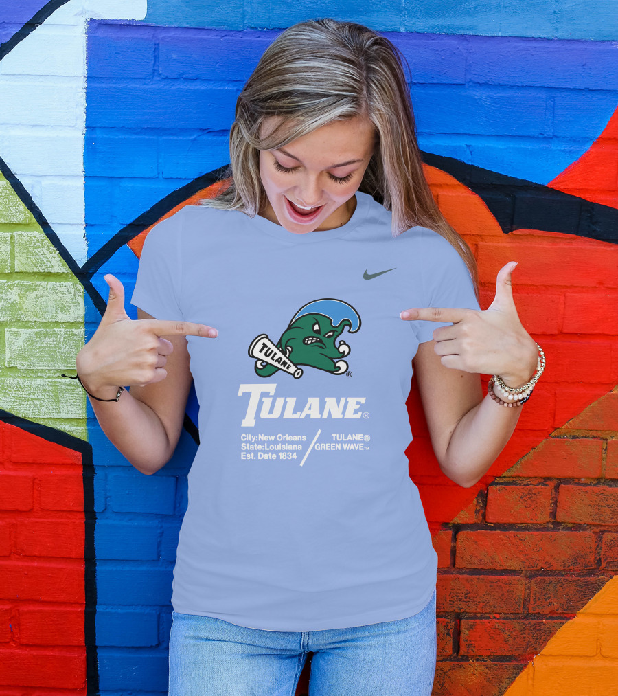 Tulane Green Wave New Orleans Louisiana Est 1834 T-Shirt