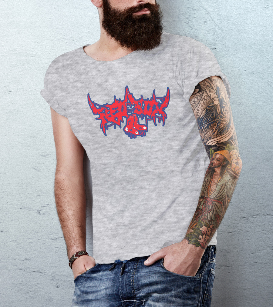Death Metal Style Red Sox Emo T-Shirt