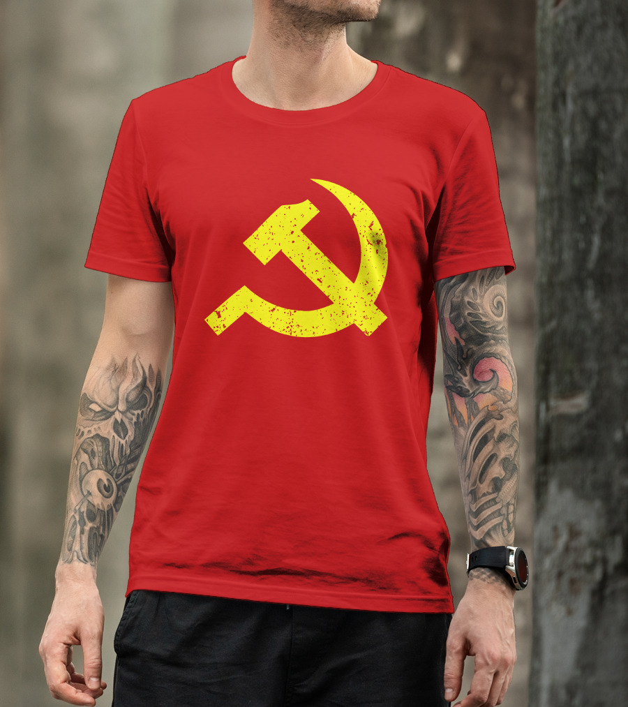 Aaron Spacethug Hammer And Sickle Communist Party Flag T-Shirt