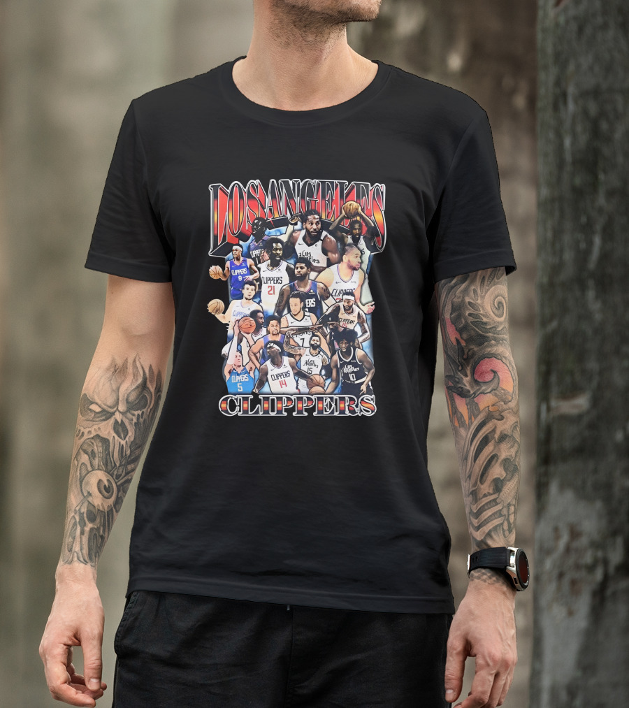 Los Angeles Clippers Basketball Players Collage With Team Name T-Shirt