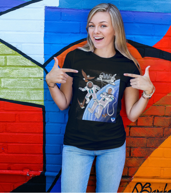 W 8-0 Astronauts With Eagles Flying High Baby TNF T-Shirt