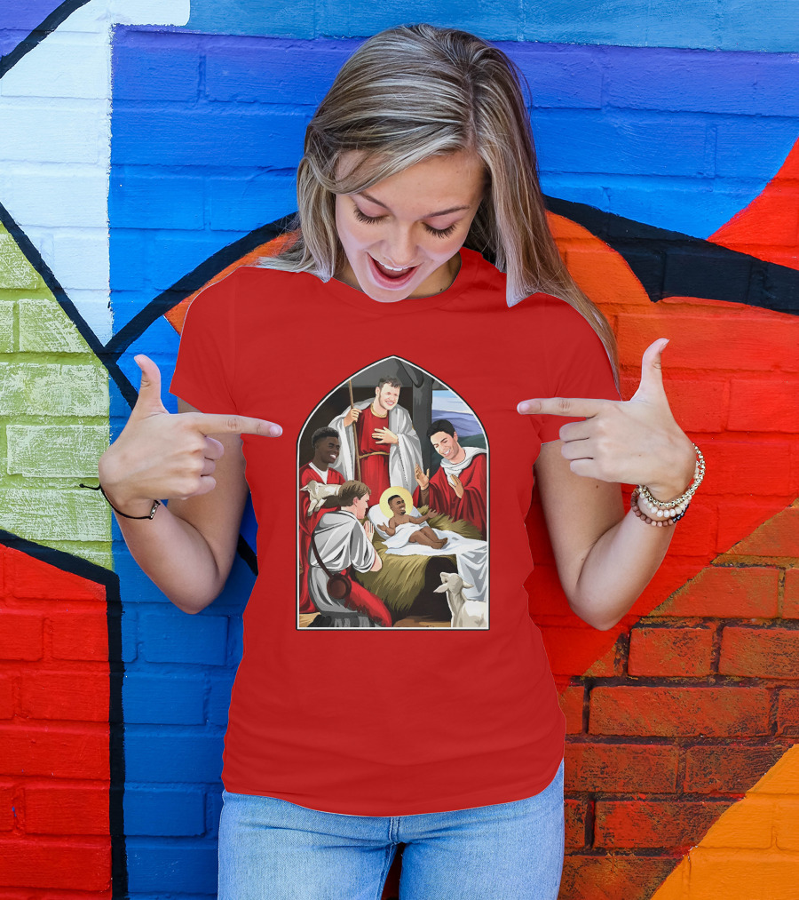 Victoriamscott Adults Jesus Saka Nativity Gunners Christmas Jumper T-Shirt