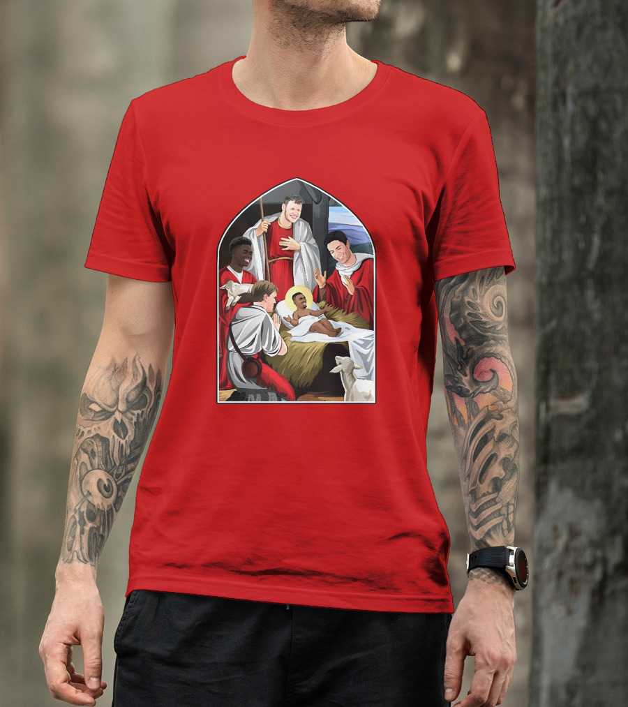 Victoriamscott Adults Jesus Saka Nativity Gunners Christmas Jumper T-Shirt