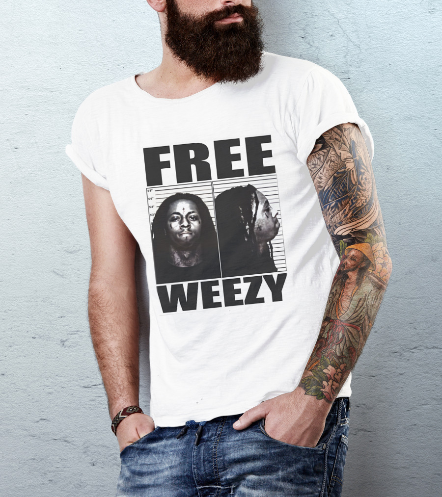 FREE WEEZY Lil Wayne Mugshot T-Shirt
