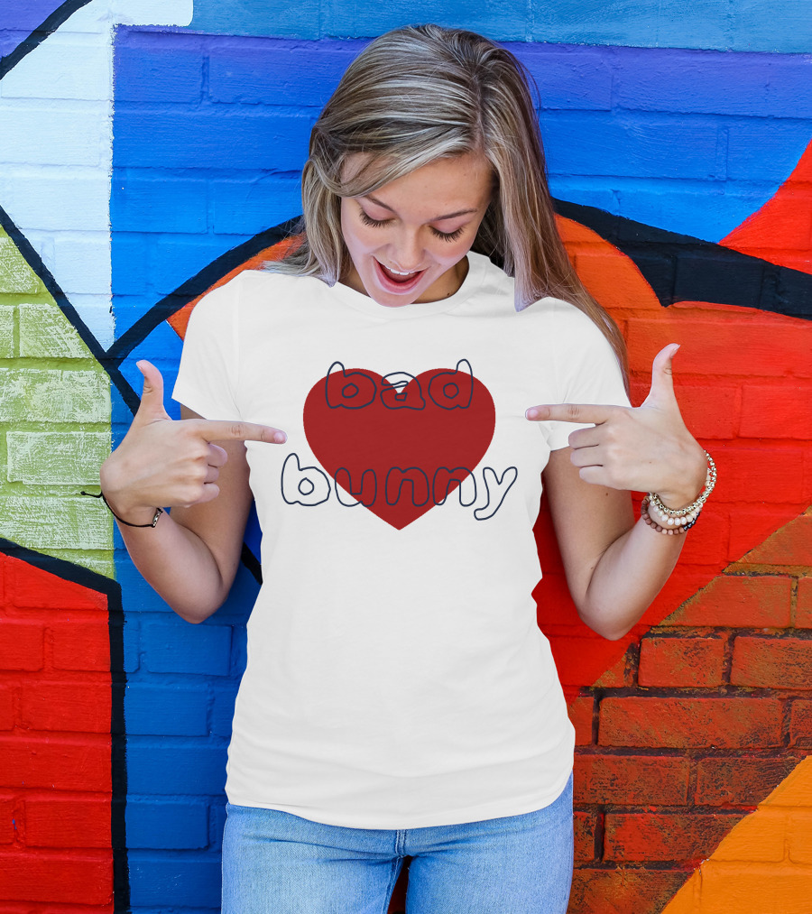 Bad Bunny Red Heart Sanbenito T-Shirt