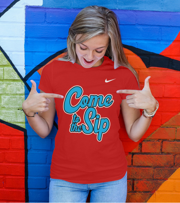 Kelvin Bolden Come To The Sip Red And Blue Script T-Shirt