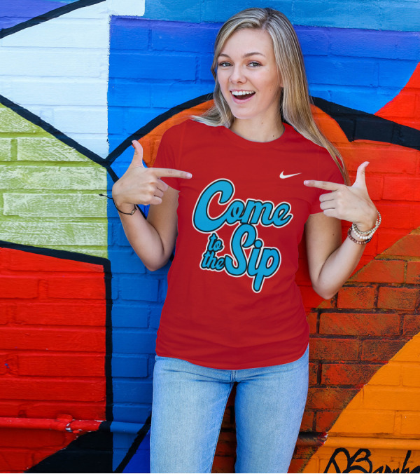 Kelvin Bolden Come To The Sip Red And Blue Script T-Shirt