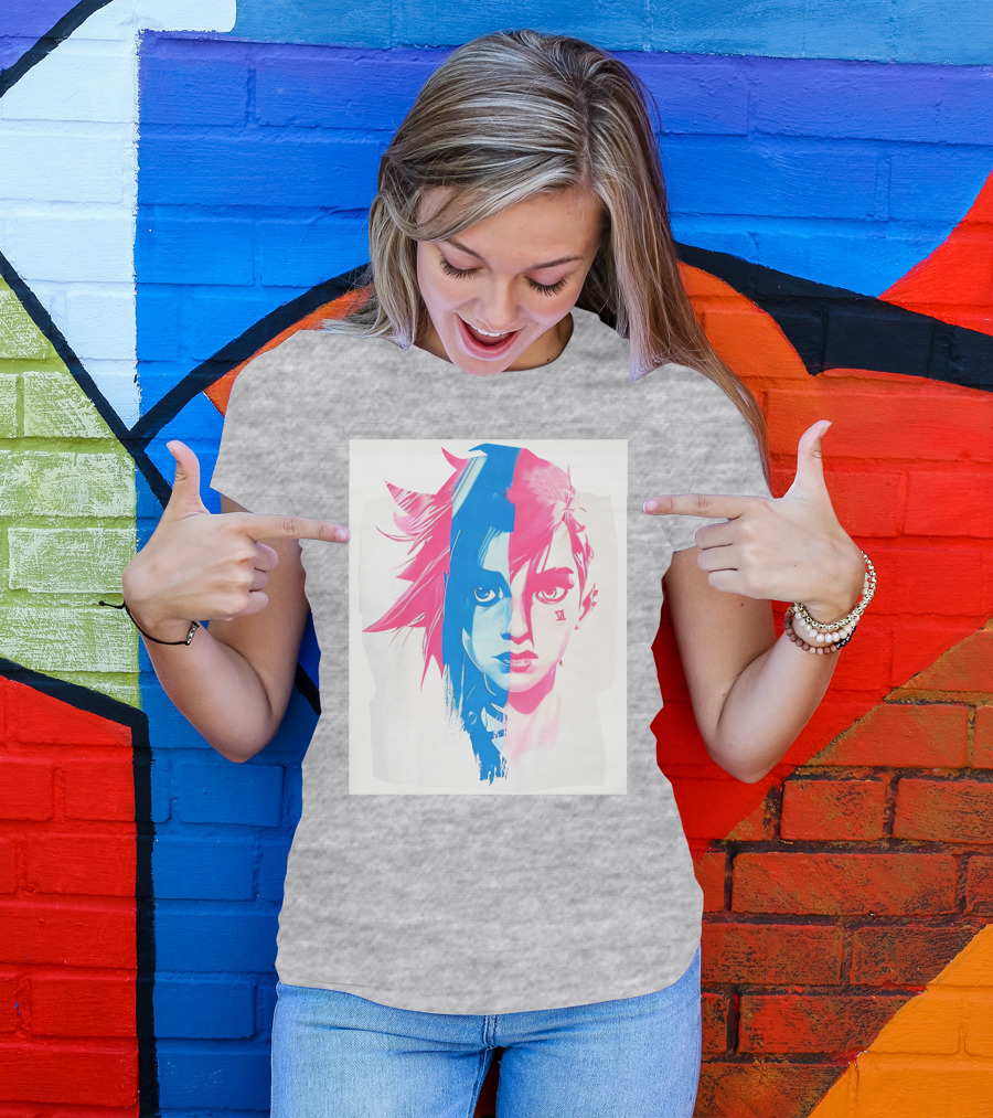 Arcaneshow Vi And Jinx Split Face T-Shirt