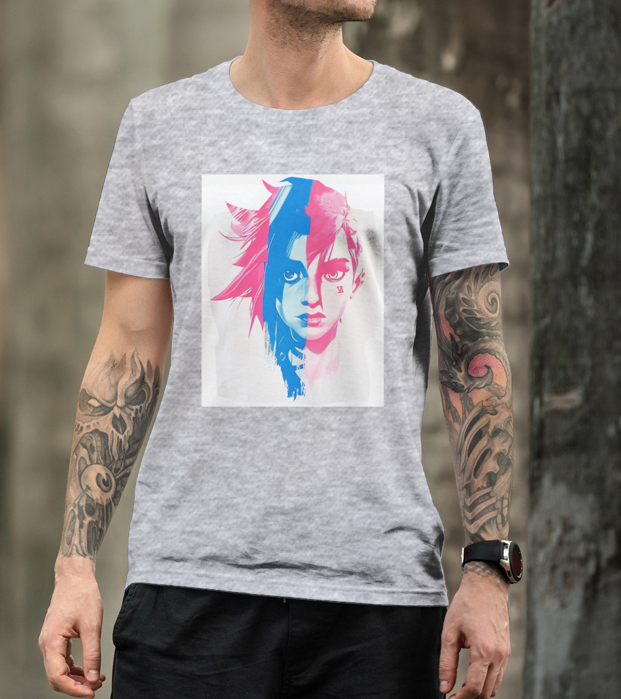Arcaneshow Vi And Jinx Split Face T-Shirt