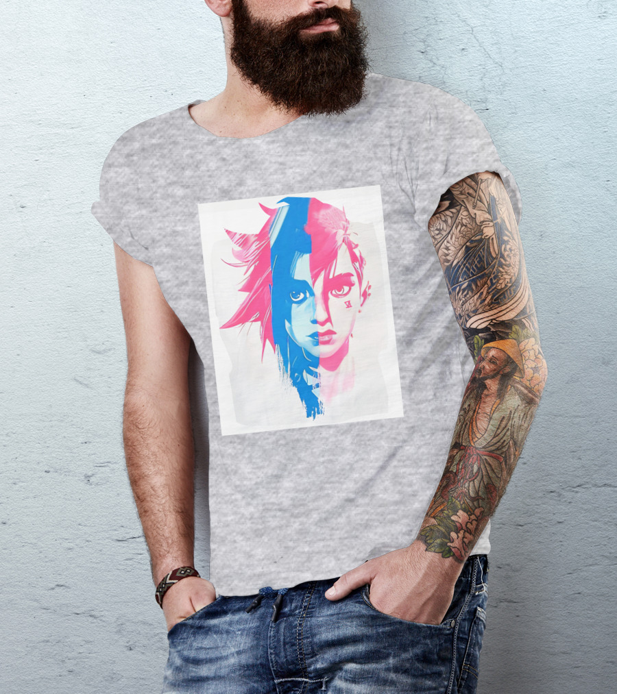Arcaneshow Vi And Jinx Split Face T-Shirt