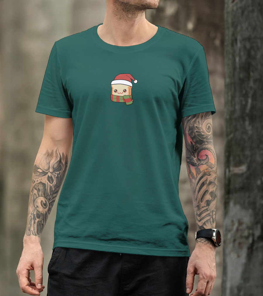 Friendship Bread Shop Christmas Bread Santa Hat And Scarf T-Shirt