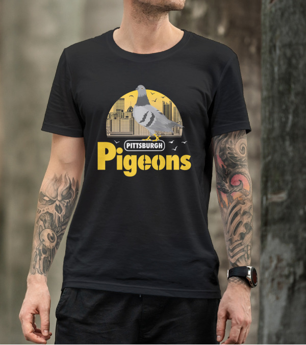 Pittsburgh Clothing Company Pigeons Skyline Bird T-Shirt
