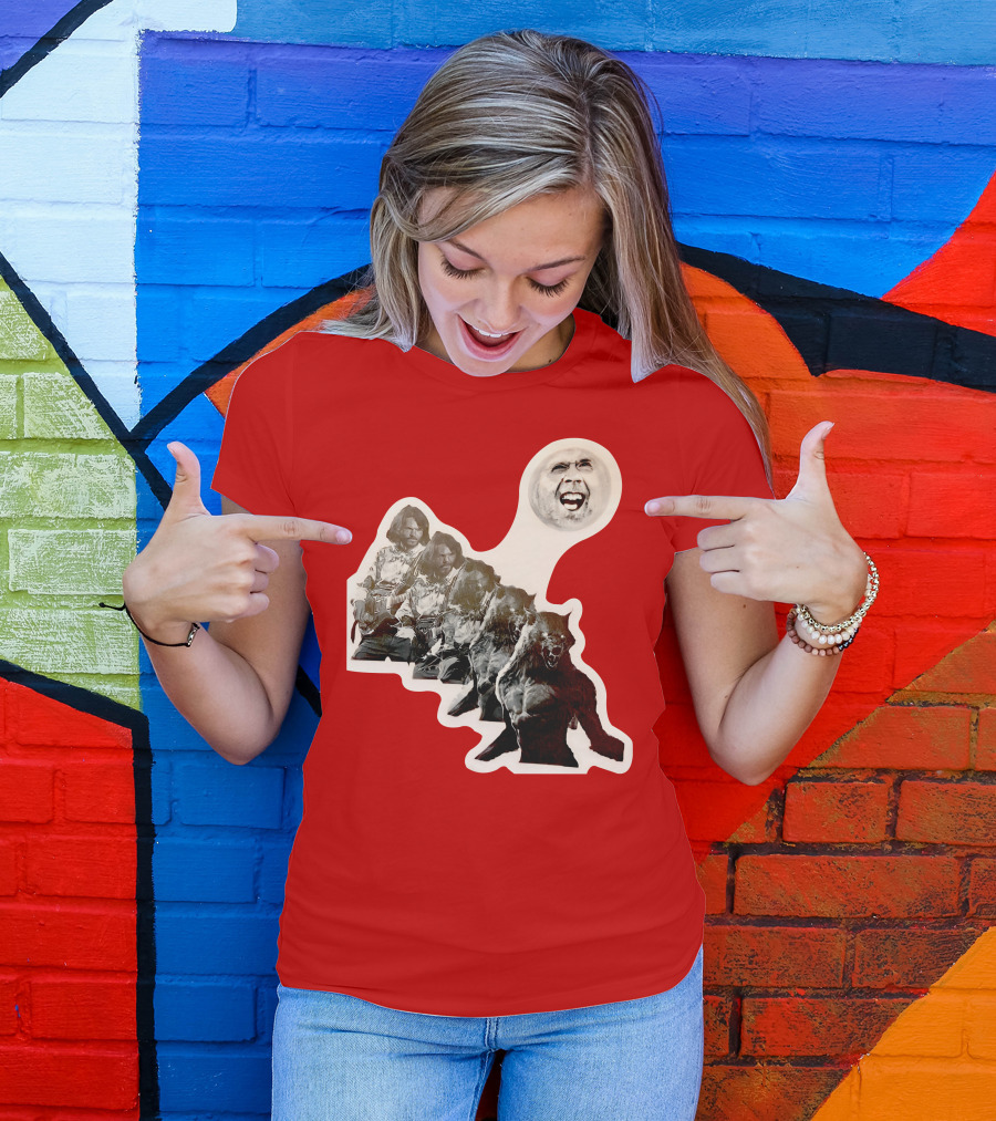 Hilarious Meme Jeffrey Wolf Transformation Full Moon Face Reaction T-Shirt