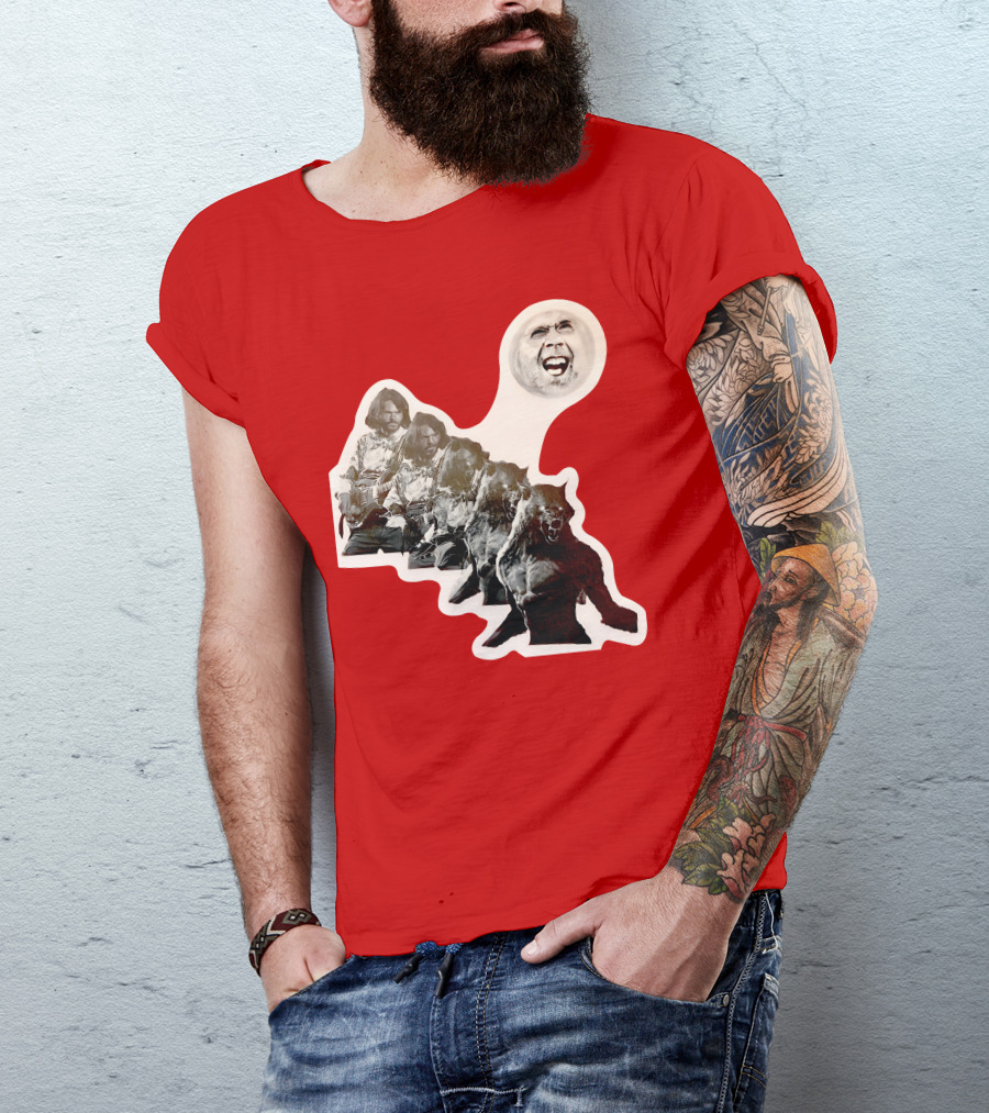 Hilarious Meme Jeffrey Wolf Transformation Full Moon Face Reaction T-Shirt