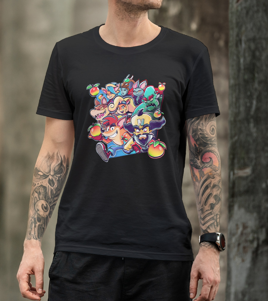 Kevin Fagaragan Crash Team Rumble Cartoon Characters With Apples T-Shirt