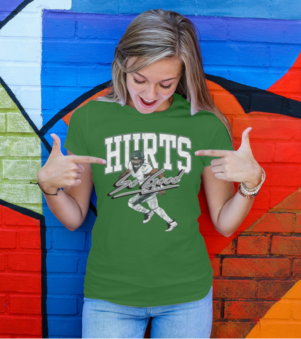 Hurts So Good Pigment Dyed Football Player Green T-Shirt