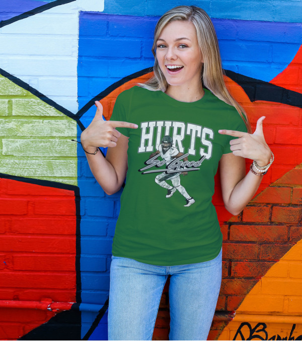 Hurts So Good Pigment Dyed Football Player Green T-Shirt