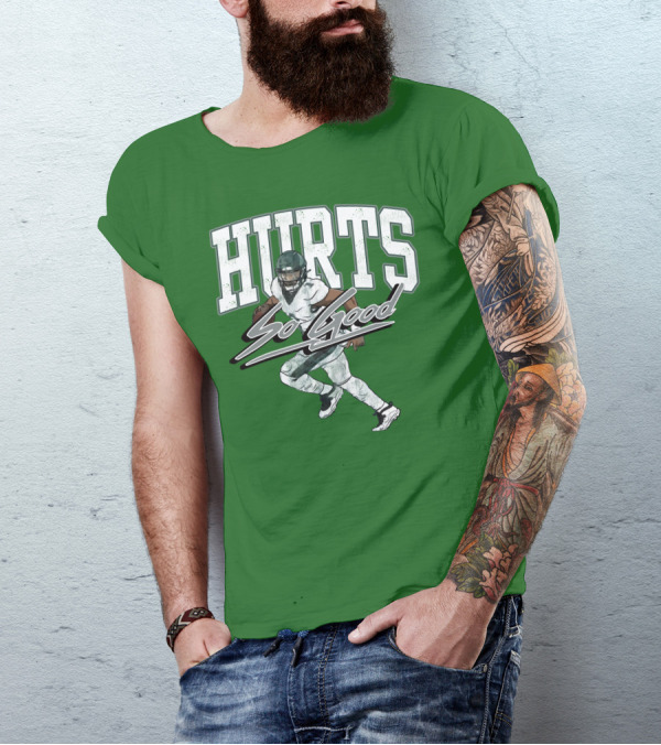 Hurts So Good Pigment Dyed Football Player Green T-Shirt
