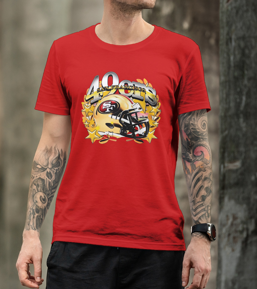 49Ers San Francisco Football Helmet Stars T-Shirt