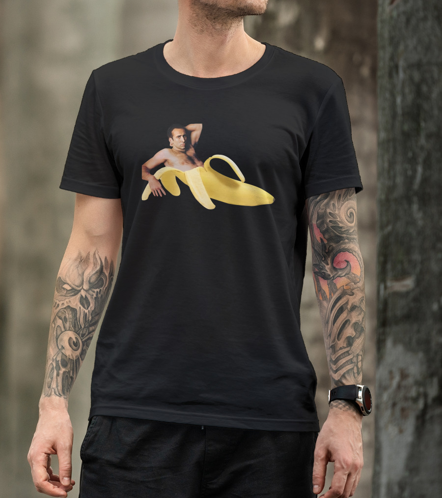Nicolas Cage Banana Official Peeling Humor T-Shirt
