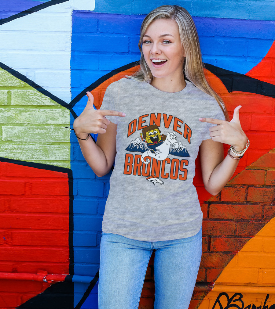 Denver Broncos Homage X Spongebob Men's Fanatics Gray Pro Shop T-Shirt