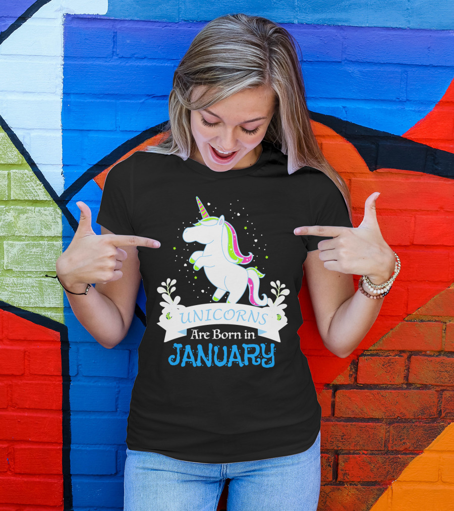 Christmas Unicorns Are Born In January T-Shirt