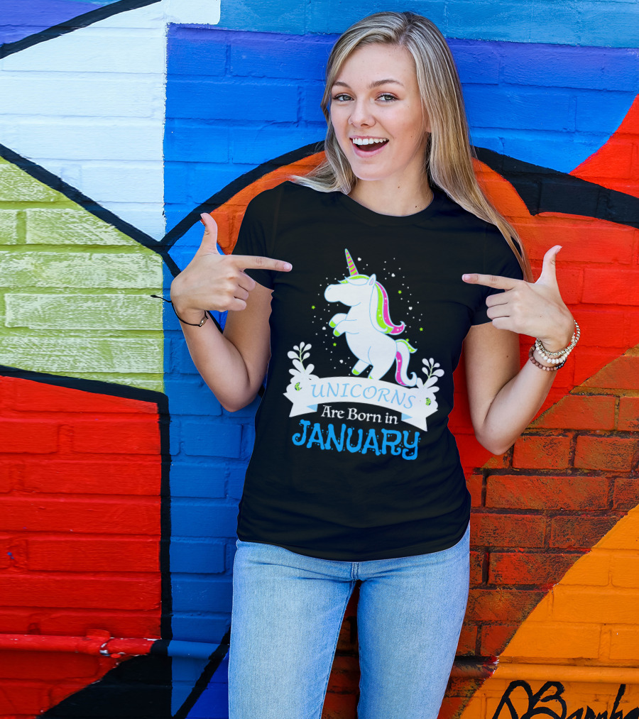 Christmas Unicorns Are Born In January T-Shirt