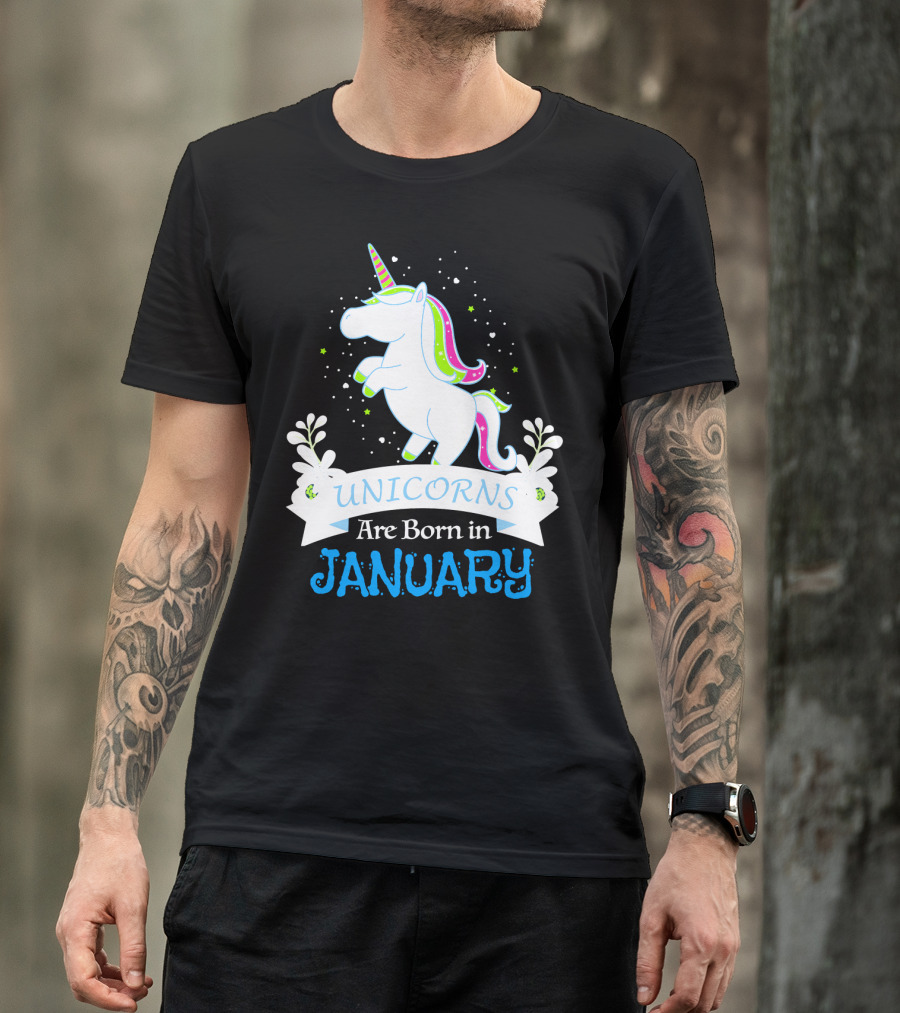 Christmas Unicorns Are Born In January T-Shirt