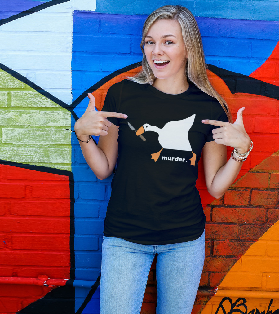 Murder Goose With Knife Funny T-Shirt