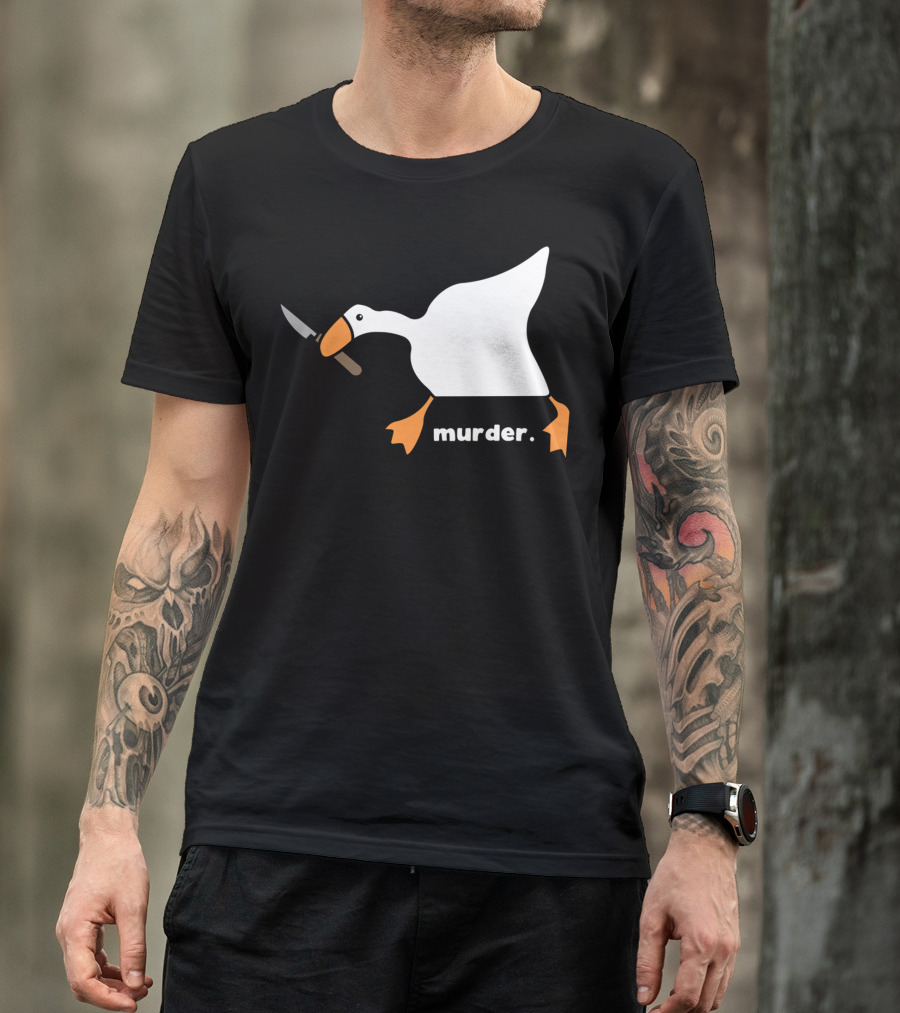 Murder Goose With Knife Funny T-Shirt