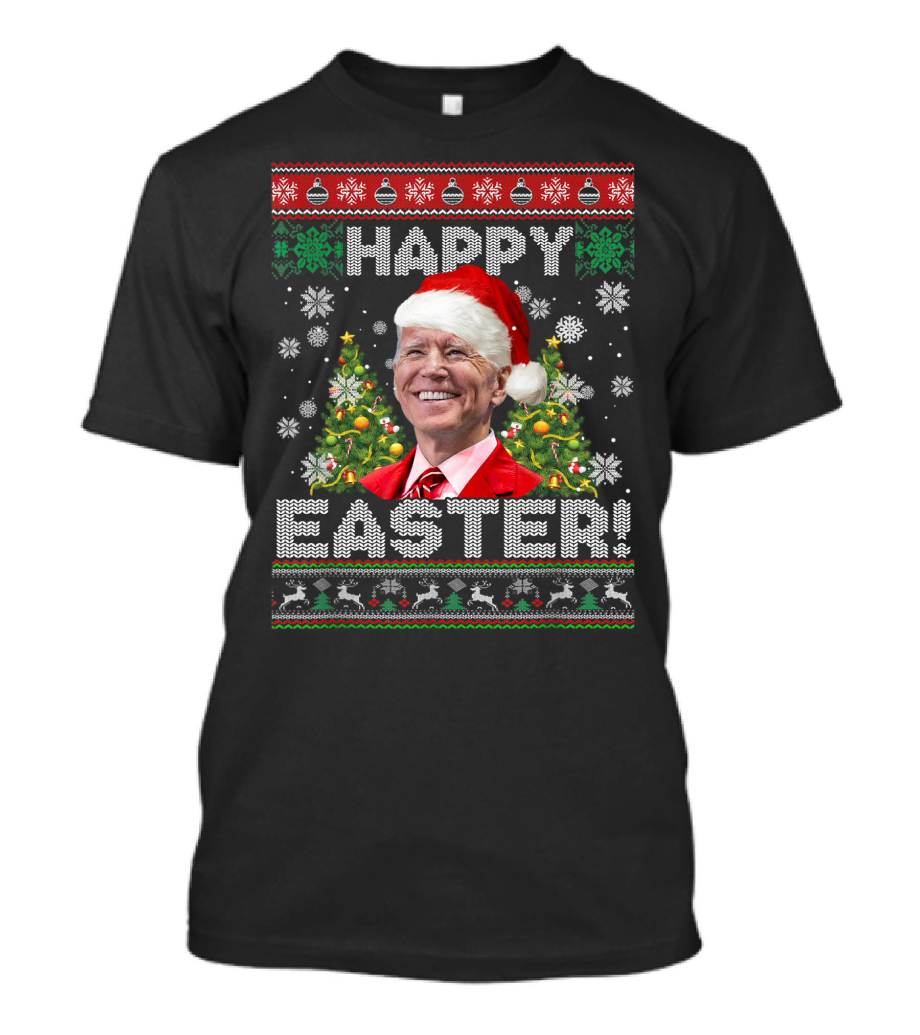 Santa Joe Biden Happy Easter Ugly Christmas T-Shirt