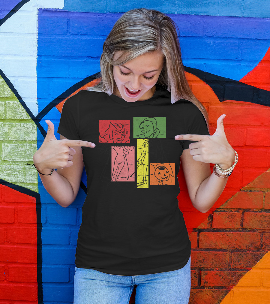 Marvel WandaVision Wanda Vision 50s Halloween Retro Style Characters T-Shirt