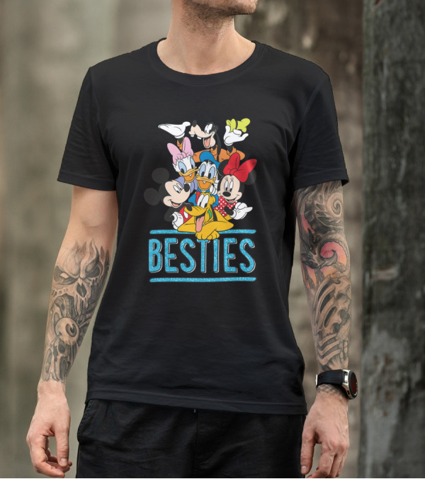 Disney Besties Mickey Minnie Donald Daisy Goofy Pluto T-Shirt