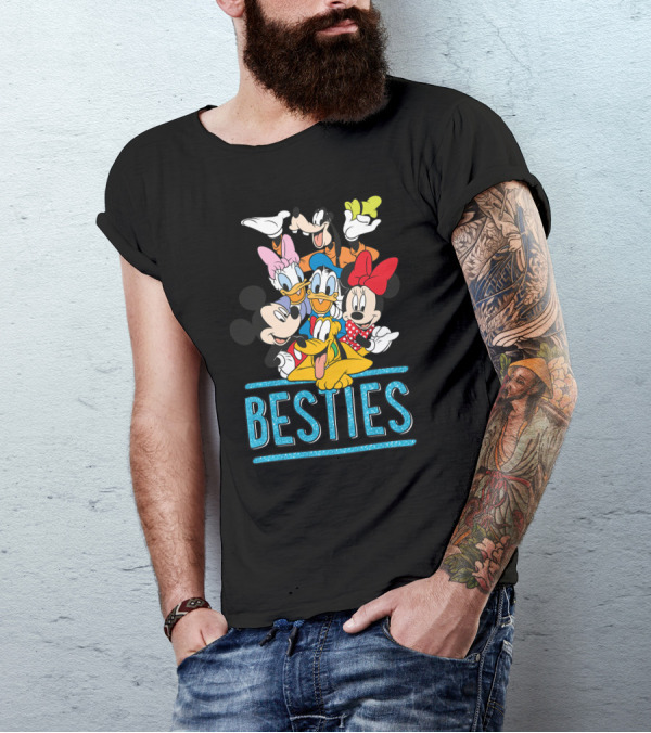 Disney Besties Mickey Minnie Donald Daisy Goofy Pluto T-Shirt
