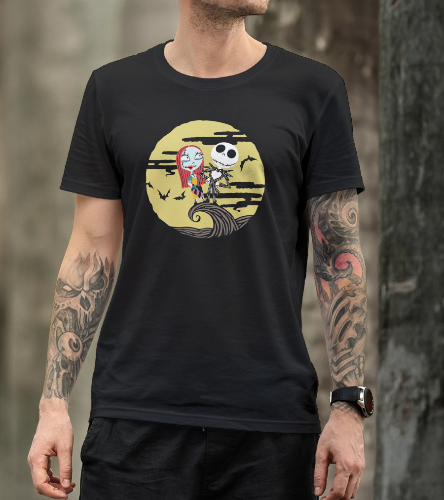 Disney Jack And Sally Moment Halloween Moon Scene T-Shirt