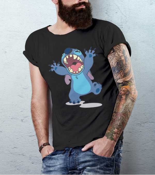 Disney Lilo And Stitch Energetic Roar Character Image T-Shirt