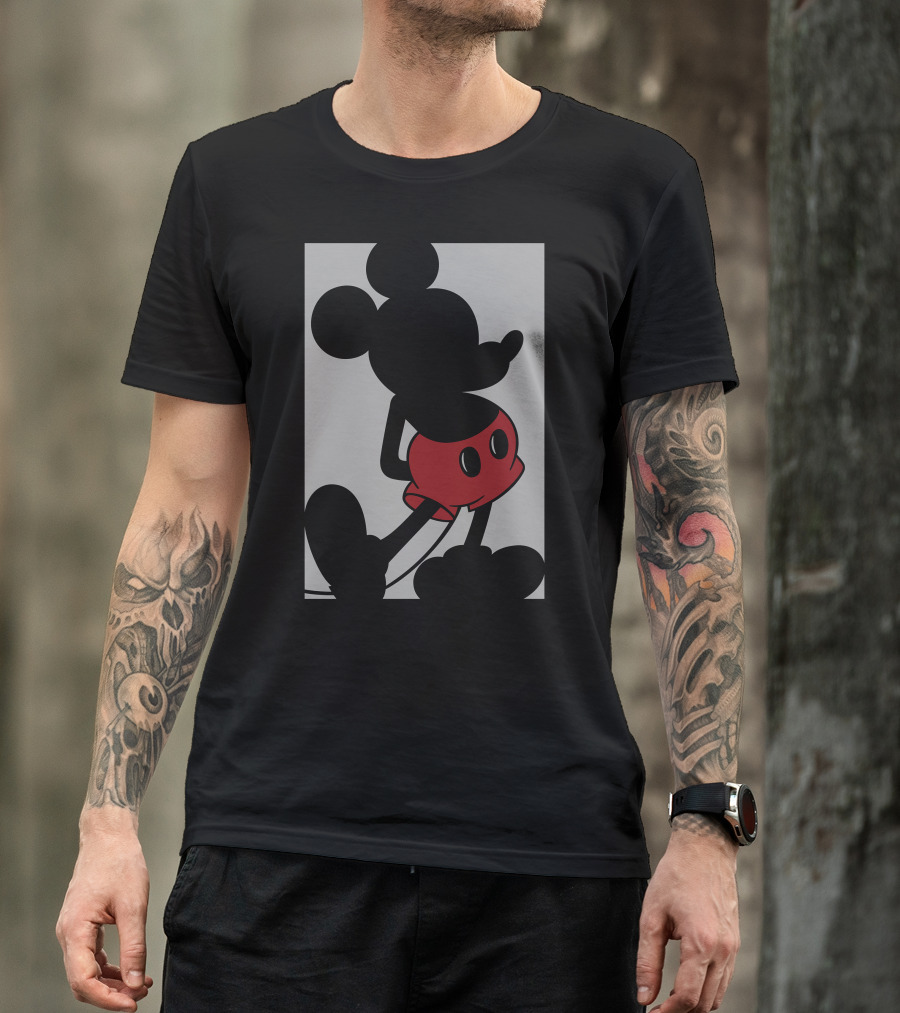Mickey Mouse Classic Disney Icon Silhouette Red Shorts T-Shirt