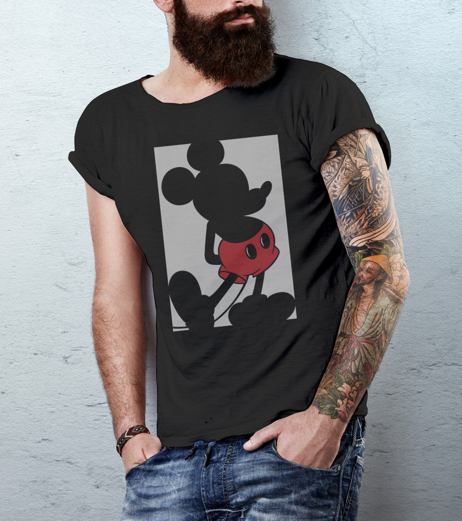 Mickey Mouse Classic Disney Icon Silhouette Red Shorts T-Shirt